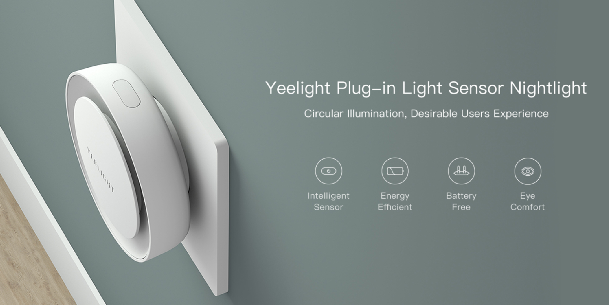 Yeelight Plug-In Leds Night Light Warm White Energy Saving Lighting Sensor For Living Room Bedroom Hallway Stairs