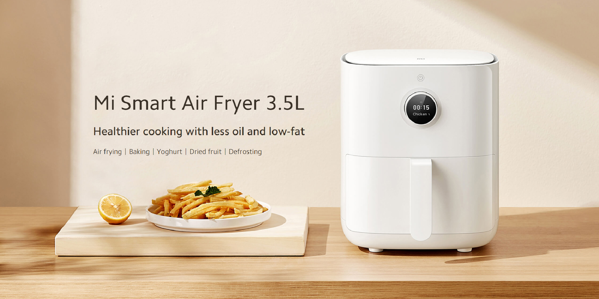 Xiaomi Mi Smart Air Fryer 3.5L UK – 100+ In-App Recipes, Automatic Heat And Time Control, 24H Timer, Multiple Modes Fry Ferment