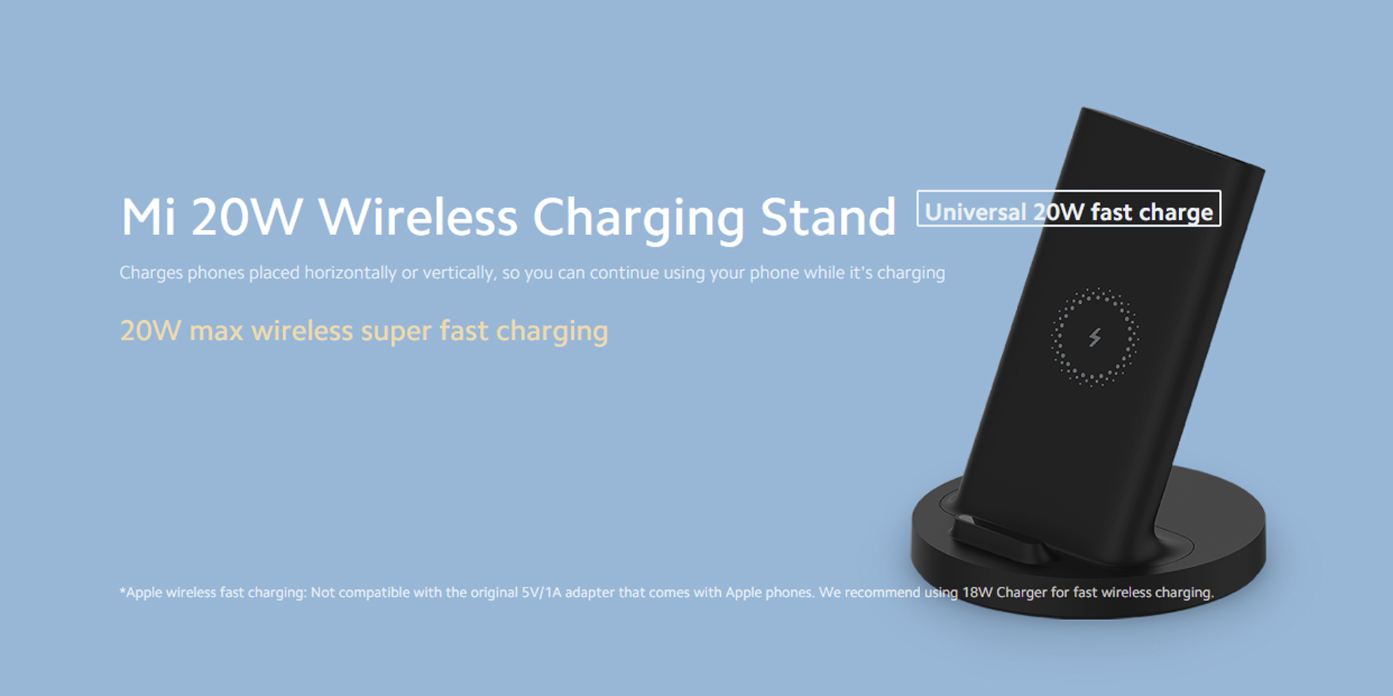 Xiaomi 20W Vertical Wireless Charger - Fast, Versatile, and Convenient Wireless Charging