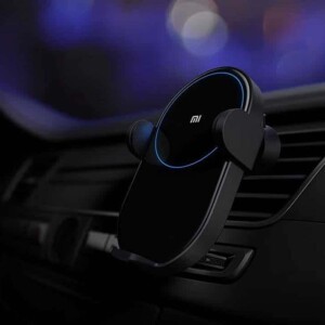 Xiaomi Mi Wireless Car Charger 20W Fast Charging Automatic Opening Arm Dual Cooling System 25D Glass with Blue Ring Light -6934177712739 - ksp 7