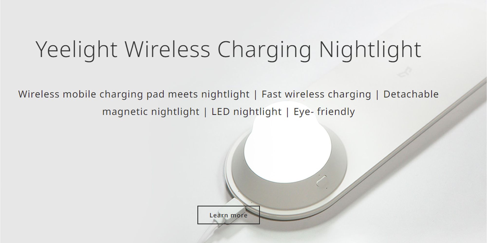 Yeelight Wireless Quick Fast Charger USB Charging Port Design with Separated Magnetic Design 7 LED Double Color Temperature