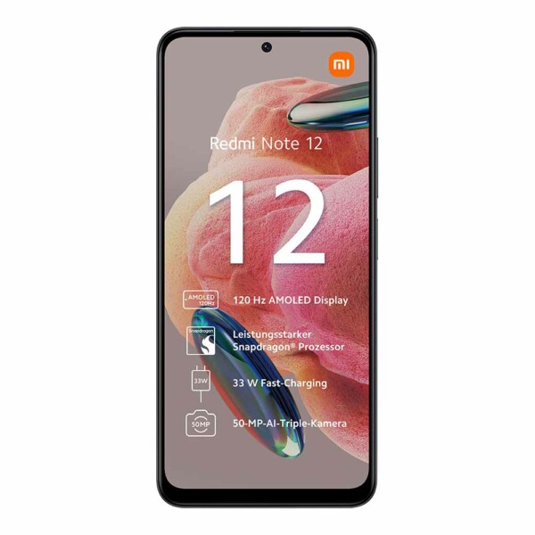 Xiaomi Redmi Note 12 Smartphone 4GB/128GB 6,67 Display 5000mAh 33W Fast  Charging Snapdragon 4 Gen 1 (Onyx Grey)