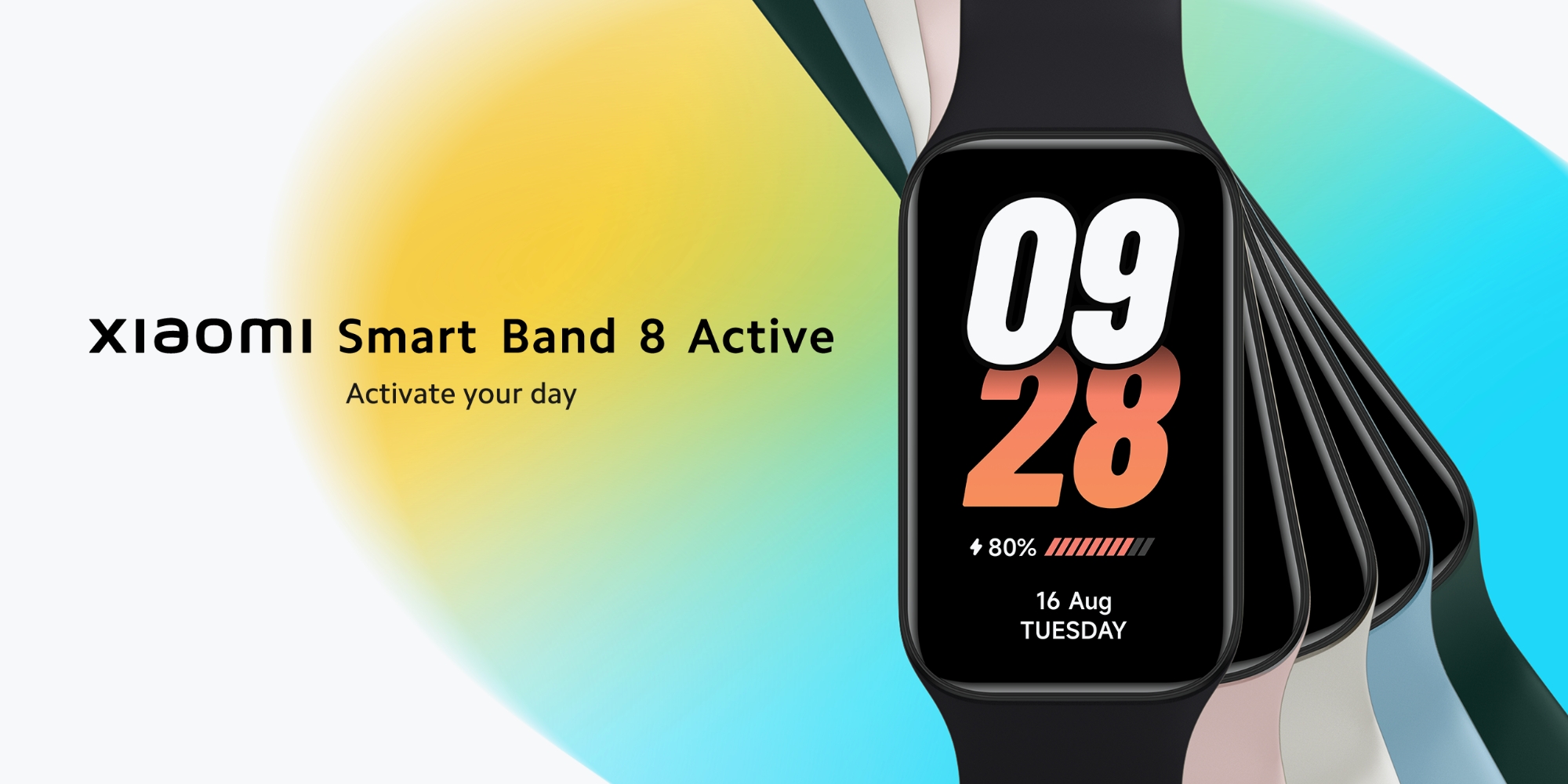 Xiaomi MI Smart Band 8 Active: 1.47" TFT display 100+ Custom Faces Heart Rate & Sleep Monitoring 50+ workout modes, 14-Days Battery, Pink