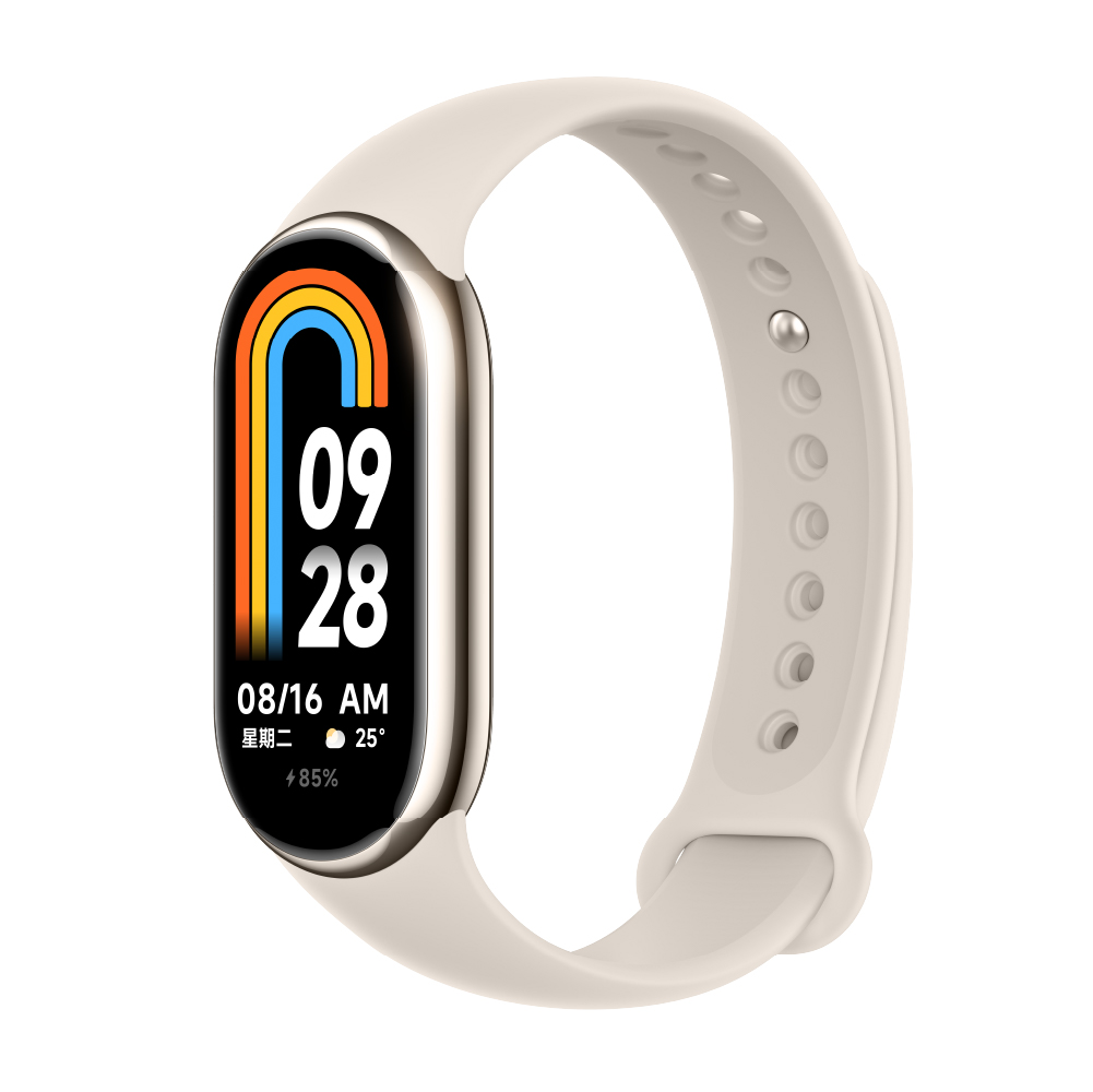 Xiaomi MI Smart Band 8: 1.62" Amoled display 200+ Custom Faces Heart Rate & Sleep Monitoring, Over 150+ sport modes, 16-Days Battery, Gold